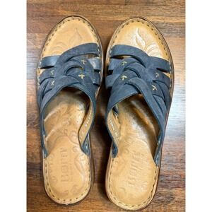 Women's Born leather strap sandals. Cushion sole, open heel.  Size 7